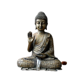 Statue Bouddha Gris fond blanc