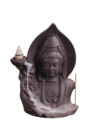 Bouddha Brûleur d'Encens blanc