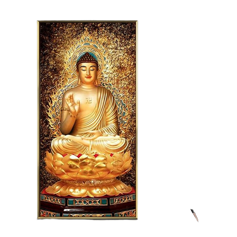 Tableau Bouddha Ancienne Peinture fond blanc