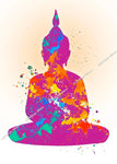 Tableau Bouddha Position du Lotus Coloré