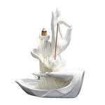 porte encens du mudras gyan blanc avec fleur blanche