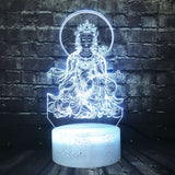 lampe 3D bouddha blanc