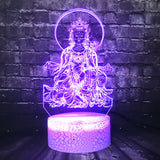 Lampe 3D bouddha violet