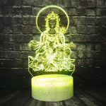 Lampe 3D  bouddha jaune