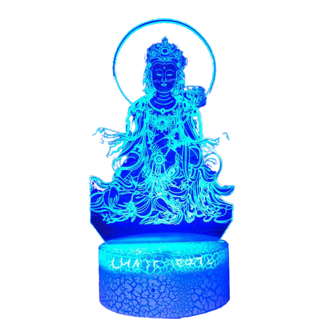 lampe 3d bouddha sur fond blanc