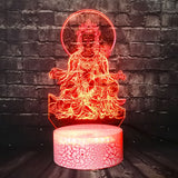 Lampe 3D bouddha rouge