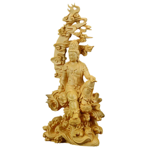 statuette de bouddha sur fond blanc en bois