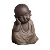 statue bouddha rieur gris 