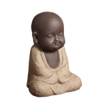 statue bouddha rieur beige 