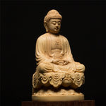 statue en bois bouddha