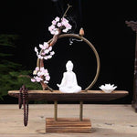 Porte Encens Bouddha Blanc En Position Du Lotus