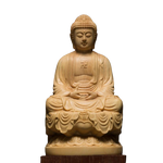 statue bouddha en bois sur fond blanc
