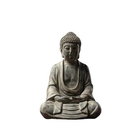 statue bouddha assis sur fond blanc