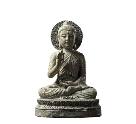 bouddha statue déco sur fond blanc 