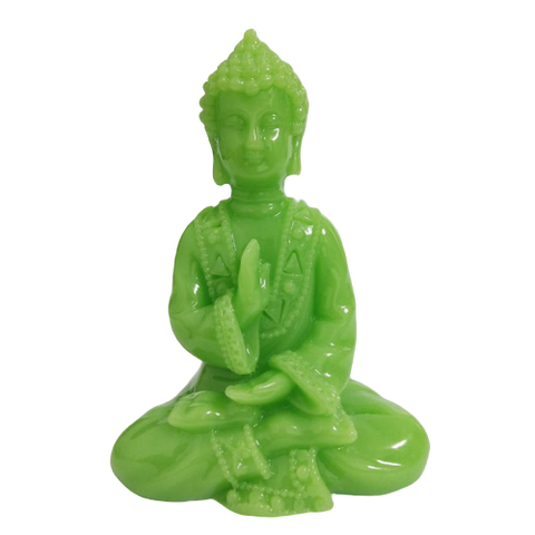 statuette bouddha jade vert sur fond blanc