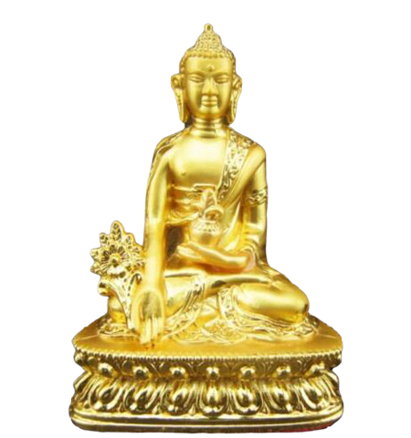 statue bouddha doré sur fond blanc