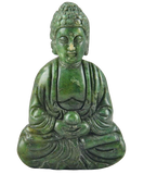 statue bouddha en jade vert sur fond blanc