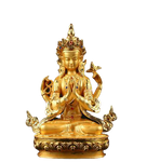 statue bouddha protection sur fond blanc