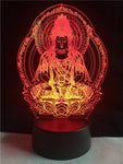 Lampe LED 3D bouddha qui prit orange
