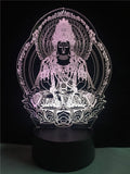 Lampe LED 3D bouddha qui prit blanc
