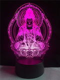 Lampe LED 3D bouddha qui prit violet