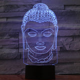 Lampe tête de Bouddha bleu