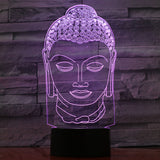 Lampe tête de Bouddha violet