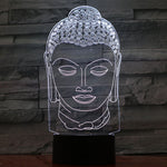Lampe tête de Bouddha blanc