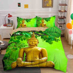 parure de lit bouddha plante verte 