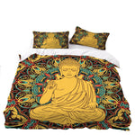 parure de lit bouddha mandala sur fonds blanc