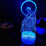 Lampe 3D Bouddha qui Tend la Main bleu