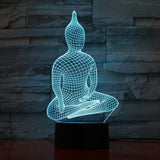 Lampe Led Bouddha Yoga bleu clair