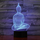 Lampe Led Bouddha Yoga bleu