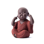 Moine Bouddha En Argile Ne Pas Entendre