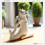 statue chat bouddha étirement