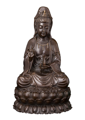 Statue bouddha rieur noir en grc debout - MEUBLE PASSION
