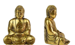 statue bouddha or sur fond blanc