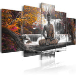 tableau bouddha cascade