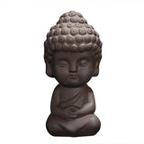 Petite Statue Moine Bouddha Noir