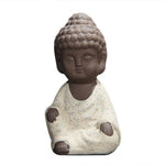 Petite Statue Moine Bouddha Blanc