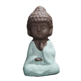 Petite Statue Moine  Bouddha Bleu Ciel