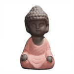 Petite Statue Moine Bouddha Rouge