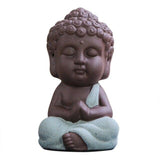 Petite Statue Moine Bouddha Bleu