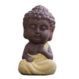 Petite Statue Moine Bouddha Doré