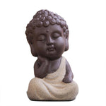 Petite Statue Moine Bouddha Beige