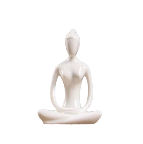 statue bouddha méditation sur fond blanc