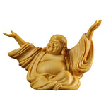 statuette Bouddha Rieur En Bois