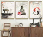 Tableau Poisson Yin Yang sur un meuble