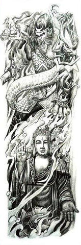 tatouage bouddha contre démon