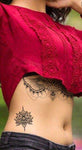 tatouage bouddha le hibou stylisé sur un ventre